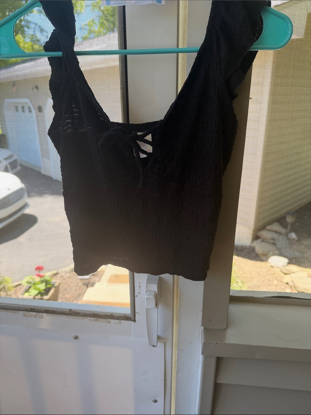 No Boundaries Black Lace-Up Crop Tank and matching skirt